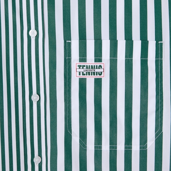 Lacoste x Bandier Striped Cotton Poplin Shirt | Size 34 - Picture 2 of 7